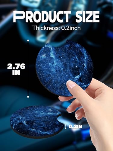 WOCOCN Car Coasters,Cup Holder Coasters for Car,2.75inch Anti Slip and Absorbent,Cute Automotive Interior Accessories for Cup Holder,Pack of 2 (Blue Sky-2) - Image 5