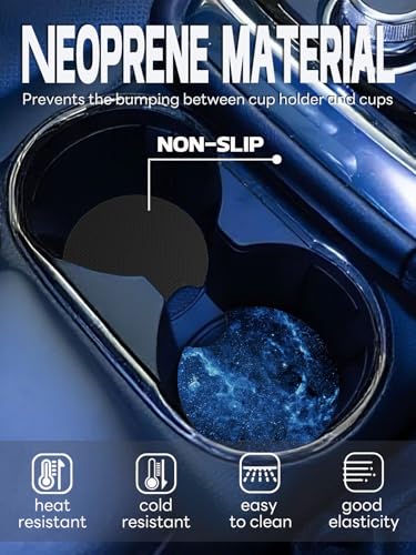WOCOCN Car Coasters,Cup Holder Coasters for Car,2.75inch Anti Slip and Absorbent,Cute Automotive Interior Accessories for Cup Holder,Pack of 2 (Blue Sky-2) - Image 2