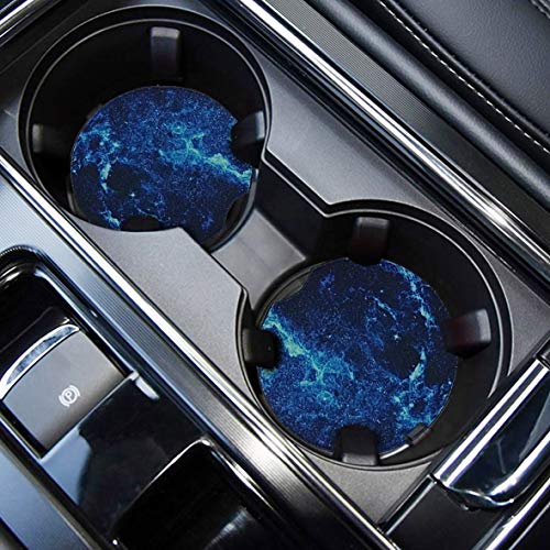 WOCOCN Car Coasters,Cup Holder Coasters for Car,2.75inch Anti Slip and Absorbent,Cute Automotive Interior Accessories for Cup Holder,Pack of 2 (Blue Sky-2) - Image 1