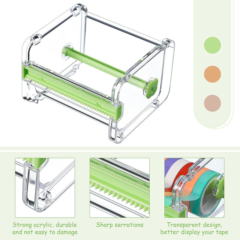 Outus أوتوس 6 قطع من شريط وashi الشفاف القابل للرؤية موزع شريط متعدد لقص الشريط حامل المنظم مكتب DIY حامل قص الملصقات - Image 3