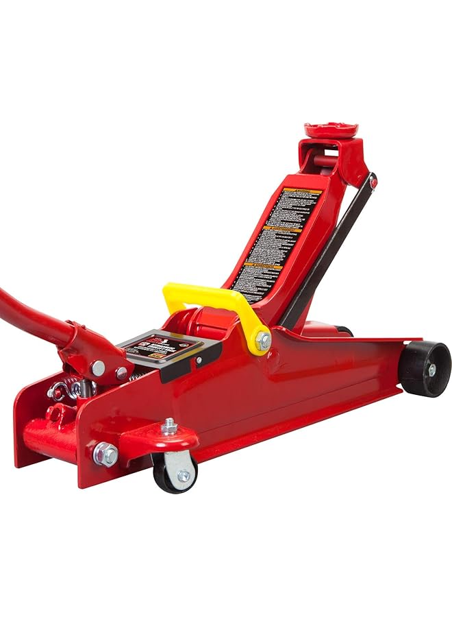 بيج ريد رافعة خدمة/أرضية هيدروليكية منخفضة الارتفاع من طراز Tam825051 Torin مزودة بمضخة رفع سريعة بمكبس واحد، سعة 2.5 طن (5000 رطل)، لون أحمر - Image 1