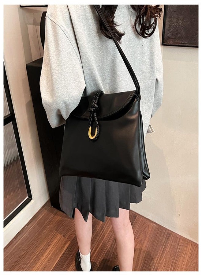 YP Crossbody Bags for Women Vegan Leather Envelope Purses Trendy Shoulder Handbags (Black) - Image 4