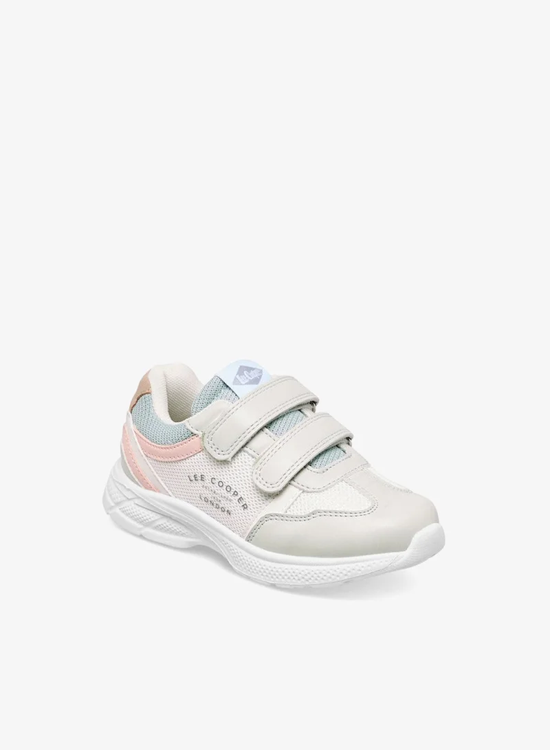 Lee Cooper Girls' Panelled Sneakers With Hook And Loop Closure