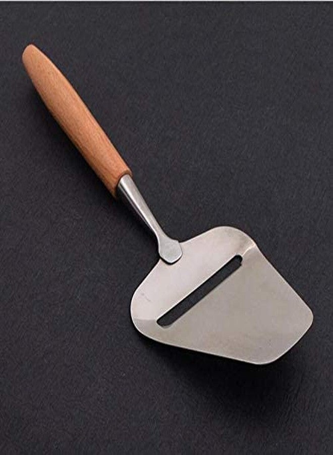 MBBITL Cheese Slicer Plane Stainless Steel Cutter Spatula Server Wood Handle - Image 3