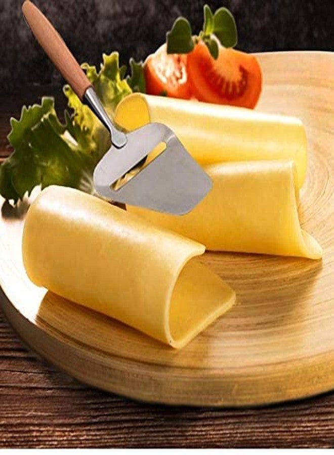 MBBITL Cheese Slicer Plane Stainless Steel Cutter Spatula Server Wood Handle - Image 5