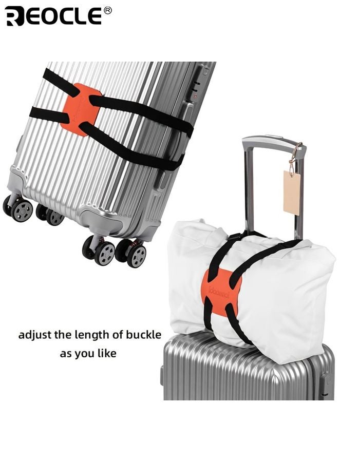 REOCLE 2PCS Luggage Straps with Figure 8 Design and Anti-Slip Feature Travel Suitcase Bands with Elastic Straps for Secure Transport Travel - Image 2
