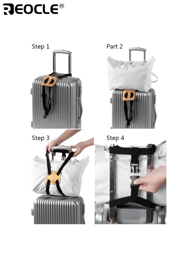 REOCLE 2PCS Luggage Straps with Figure 8 Design and Anti-Slip Feature Travel Suitcase Bands with Elastic Straps for Secure Transport Travel - Image 4