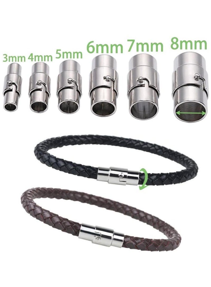 30 PCS Magnetic Clasps for Jewelry, Leather Cord End Caps Magnetic Locking Clasps and Closures, Jewelry Making Supplies for Leather Bracelet(4 MM / 0.16 in) - Image 5