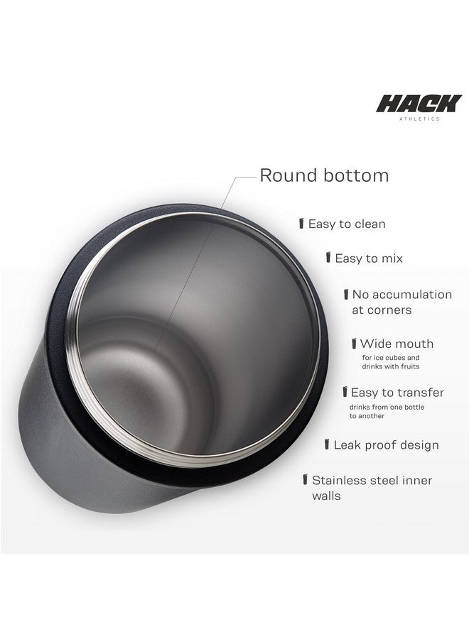 Hack Athletics Hack Athletics Premium Stainless Steel Insulated Shaker Bottles for Gym, Protein Shaker, Pre Workout Bottle, Water Bottle for Men and Women, BPA Free Material 100% Leakproof | 709ML (Black)  - Image 4