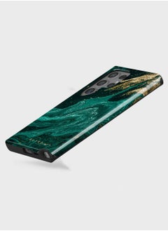 BURGA Premium Case Compatible with Samsung Galaxy S24 Ultra - Hybrid Dual-Layer Hard Shell + Silicone Protection - Emerald Green Jade Stone with Gold Glitter Marble - Scratch-Resistant Shockproof Cover  - Image 2