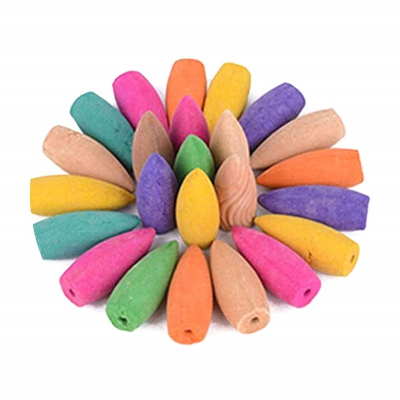 Back Flow for Incense Holder Burner Back Flow Incense Cones, Incense Cone with Fragrances Assorted, Aromatherapy Ornament Home Decor (100-Pcs) (Multi) (H-74822) (Incense Cones)