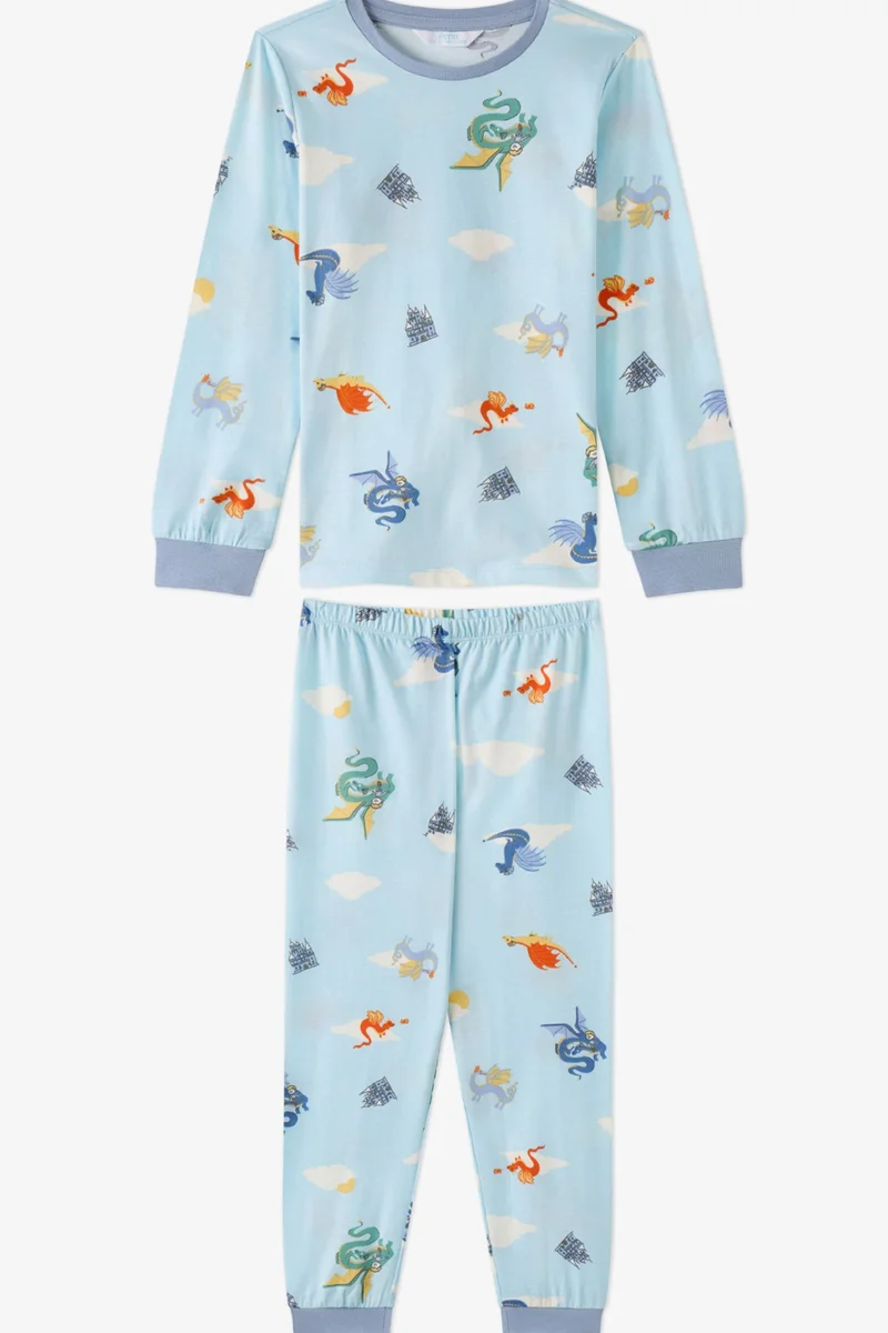 بنتي PENTI Boys' Mini Dragon Riders Long Sleeve Pajama Set