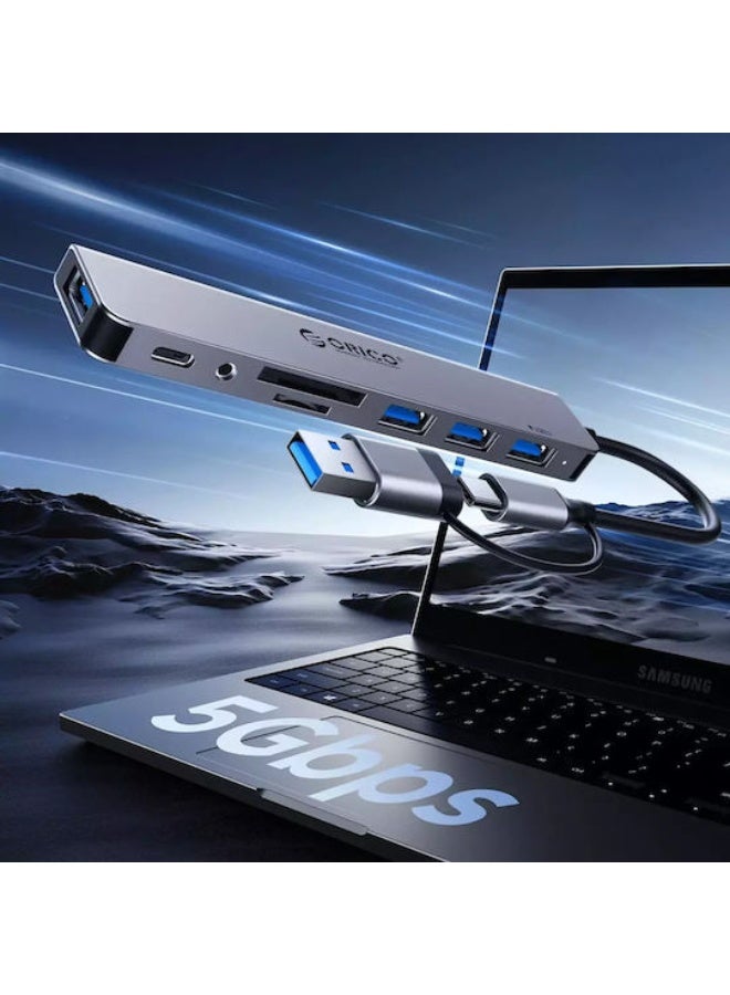 Orico Orico YSA8-U3 8-Port Mini USB 3.0 Hub – High-Speed Data Splitter with 5Gbps Transfer Rate, Compact Multi-Port Expander (Dark Grey) - Image 5