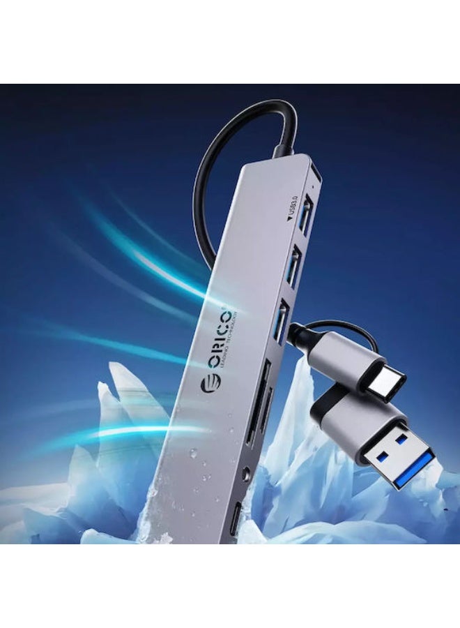 Orico Orico YSA8-U3 8-Port Mini USB 3.0 Hub – High-Speed Data Splitter with 5Gbps Transfer Rate, Compact Multi-Port Expander (Dark Grey) - Image 4