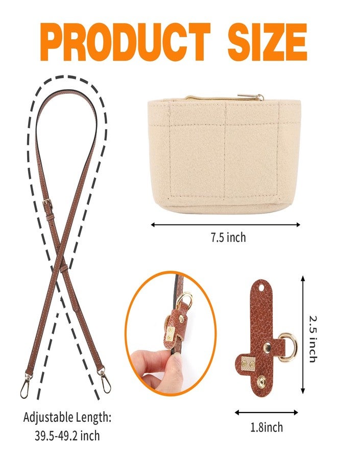 LMTNNB Strap and Purse Organizer Insert for Longchamp Mini Bag, Folding Tote Bag organizer insert, Punch-Free Adjustable Buckle Strap Design, Multi-Pocket Felt Handbag Organizer - Image 4