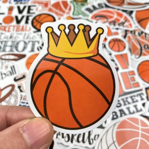 AOWDIAO Basketball Stickers for Water Bottle Cute Basketball Gifts 50 Pieces Sports Stickers for Kids Teens Adults - Image 5