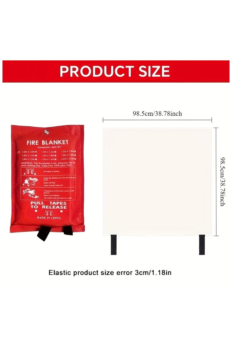 1pc emergency fire blanket flame retardant blanket suitable for home kitchen school bbq, car and office 40 x 40 fiberglass fire blanket - Image 4