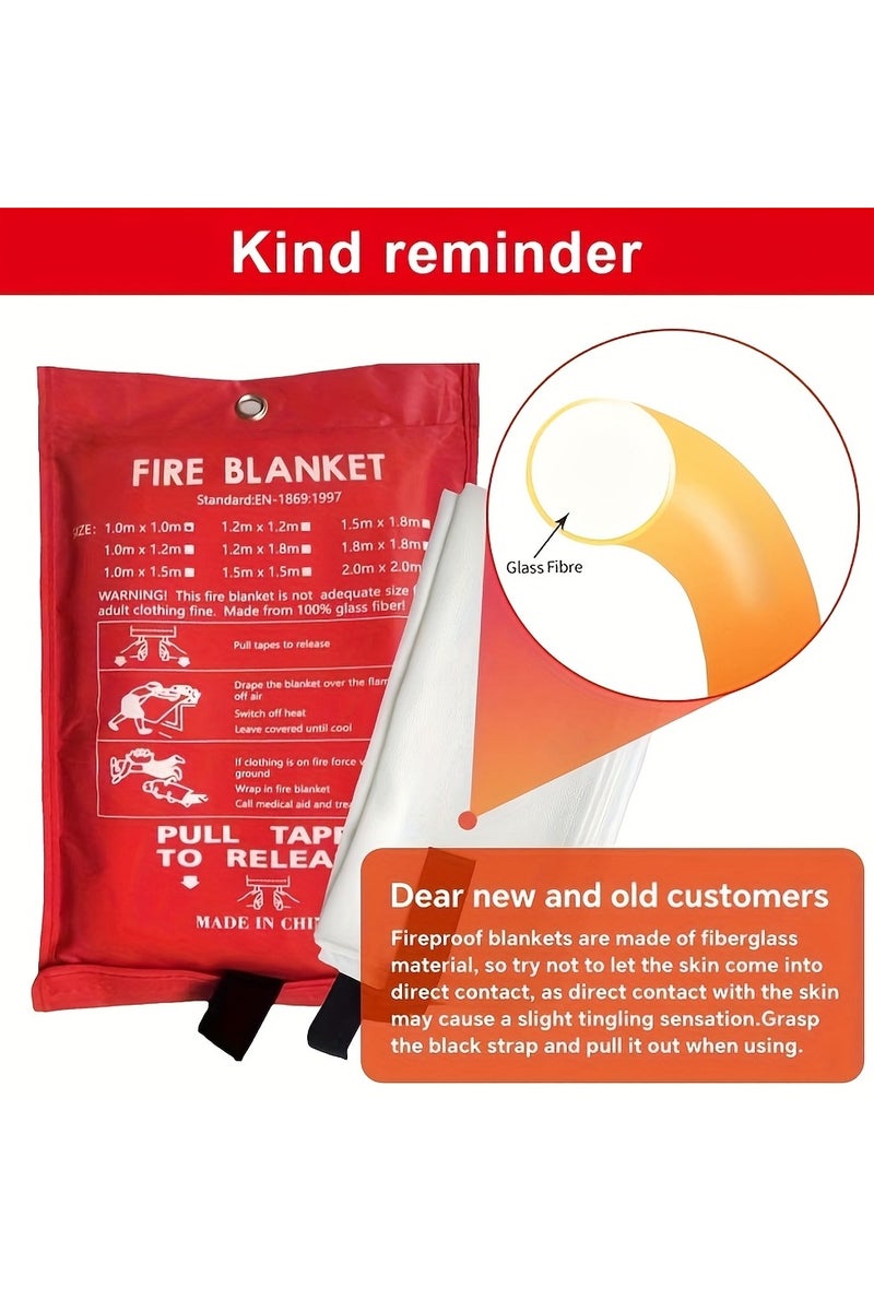1pc emergency fire blanket flame retardant blanket suitable for home kitchen school bbq, car and office 40 x 40 fiberglass fire blanket - Image 5