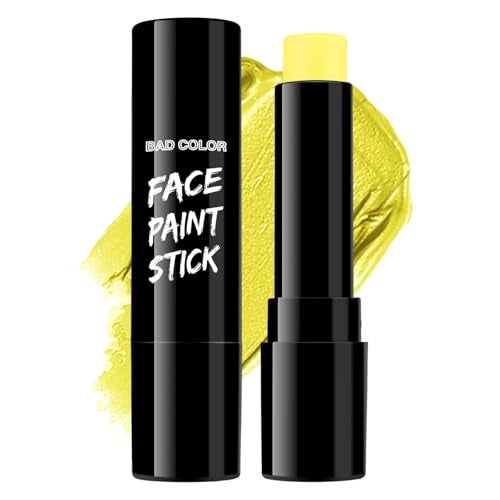 BADCOLOR Yellow Face Body Paint Stick, Full-Coverage Eye Black Sticks for Adults, Hypoallergenic Face Painting Kit for Halloween SFX Lion Tiger Minions Stage Cosplay Costume Party - Image 1