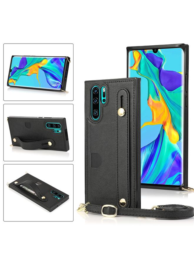 Zaboon Case For Huawei P30 Pro Wrist Strap PU+TPU Shockproof Protective Case with Crossbody Lanyard & Holder & Card Slot - Image 1