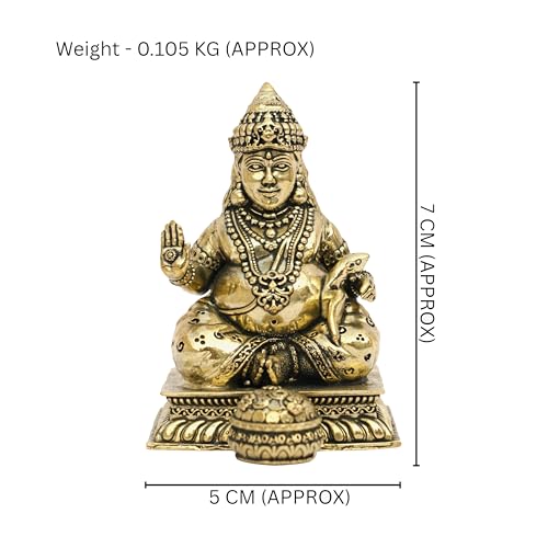 TREE MAISON CORONATING HOMES Vastu Dhan Kuber Ji Idol | 3.5 Inch | Weight - 105 G Approx | Lord Kuber Statue for Wealth & Prosperity | Kubera Idol | Dhan Kuber Murti | Home Decoration - Image 2