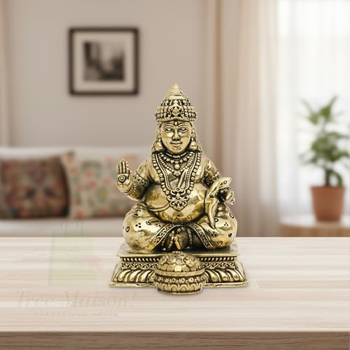 TREE MAISON CORONATING HOMES Vastu Dhan Kuber Ji Idol | 3.5 Inch | Weight - 105 G Approx | Lord Kuber Statue for Wealth & Prosperity | Kubera Idol | Dhan Kuber Murti | Home Decoration - Image 4
