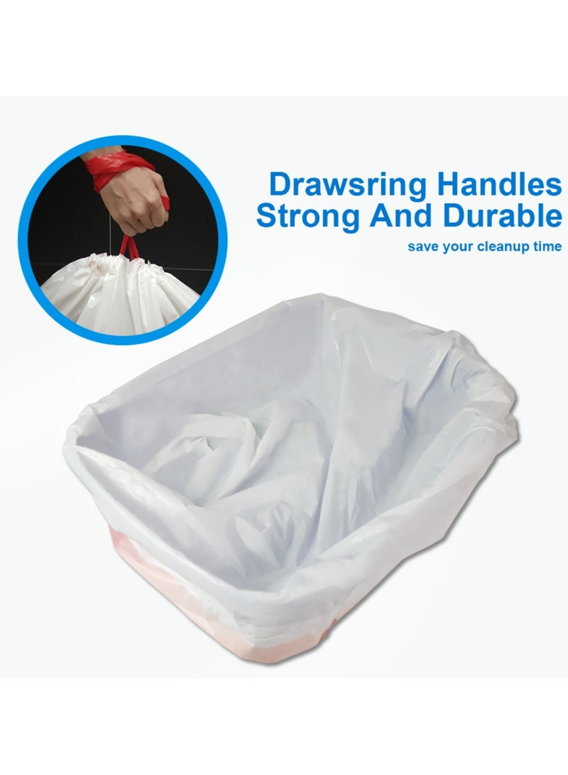 Cat Litter Liner Bags, Heavy Duty Litter Box Tray Liners with Drawstring, Leak Proof and Easy to Clean, Pack of 10 Cat Waste Bags