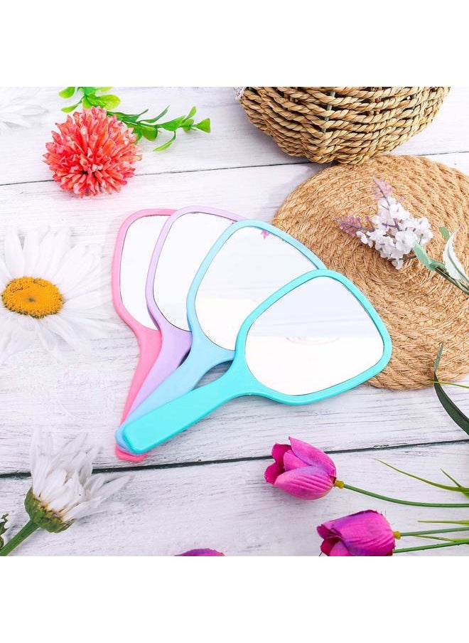 4PC Hand Mirror, Travel Handheld Mirror, Cosmetic Mirror with Handle (4PC)