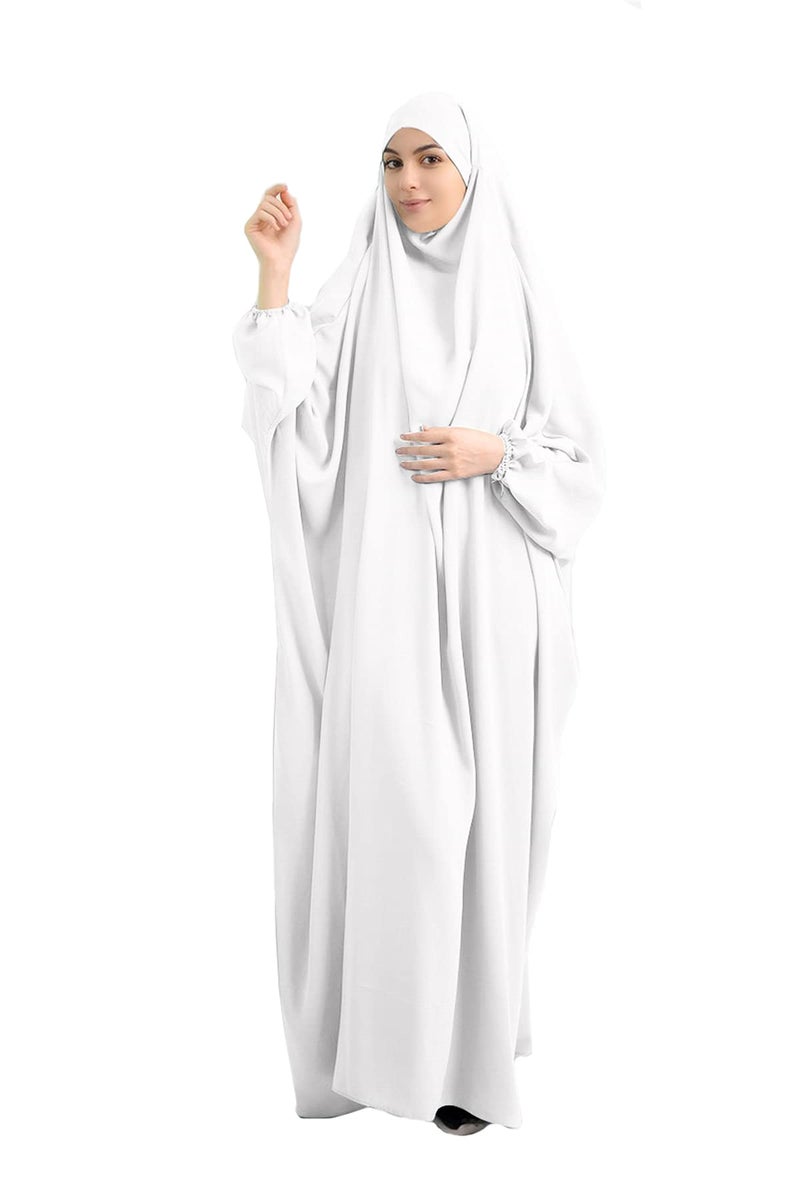 XINNI Women Muslim One-piece Loose Full Cover Long Dress One-size Overall Hijab Thobe Hooded Dress - Image 1