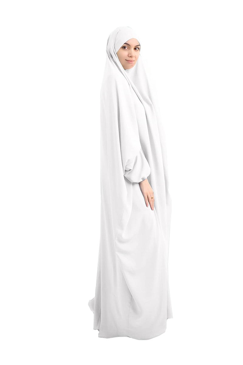 XINNI Women Muslim One-piece Loose Full Cover Long Dress One-size Overall Hijab Thobe Hooded Dress - Image 2
