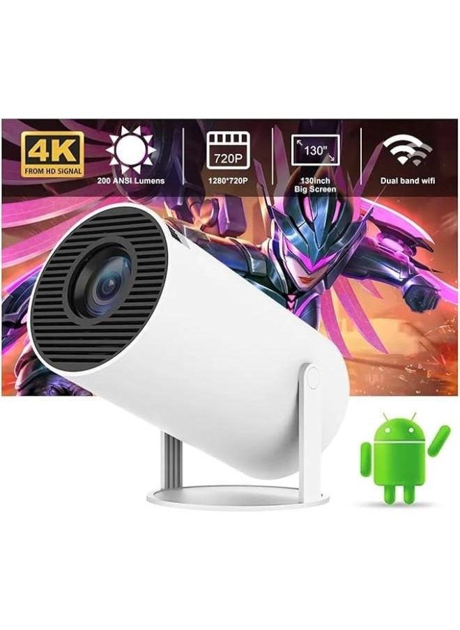 MANAM TRADING HY300 Mini Projector 4K Android 11 WIFI6 BT5.0 1080P 1280 * 720P Home Theater TV Screen Projector Outdoor Portable Beam Projetor 4k Smart Movie Projector Hdr, Nexvision Projector.  - Image 1