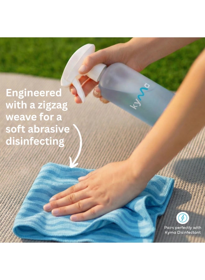 Kyma Disinfectant Microfiber Cloth, Fast Drying, Lint-Free & Streak-Free Multi-Surface Cloth, Strong Dust Absorption, Sustainable Microfiber, Reusable & Machine Washable - Image 2