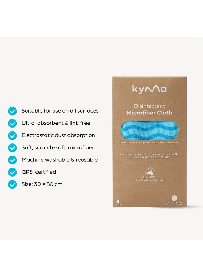 Kyma Disinfectant Microfiber Cloth, Fast Drying, Lint-Free & Streak-Free Multi-Surface Cloth, Strong Dust Absorption, Sustainable Microfiber, Reusable & Machine Washable - Image 3