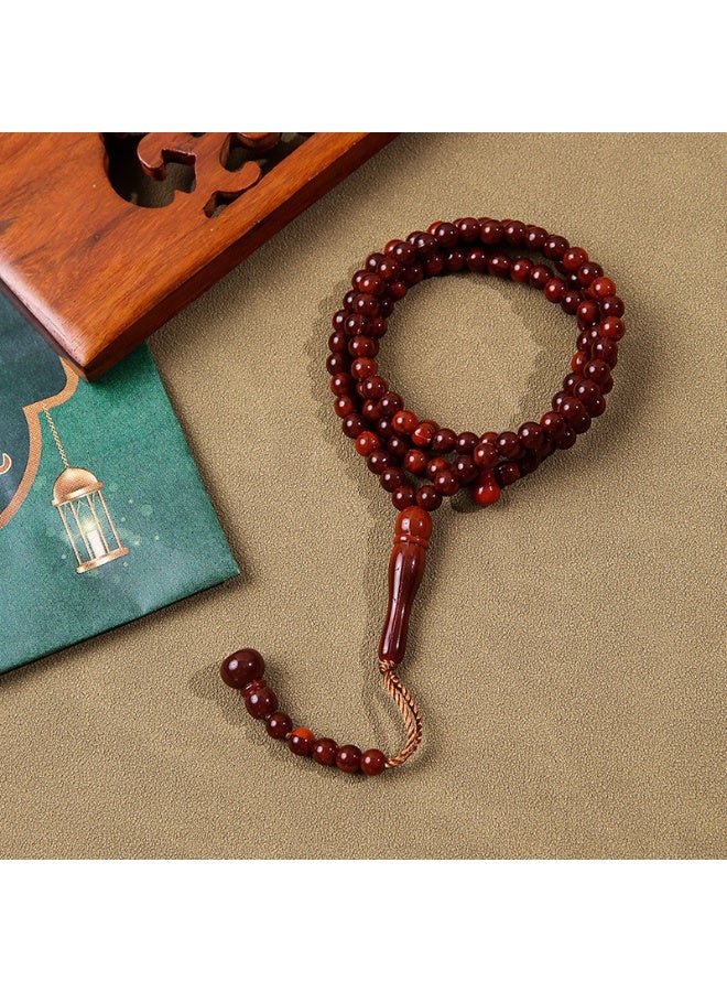 NIBEMINENT 99 Muslim Prayer Beads Reddish-brown/6mm