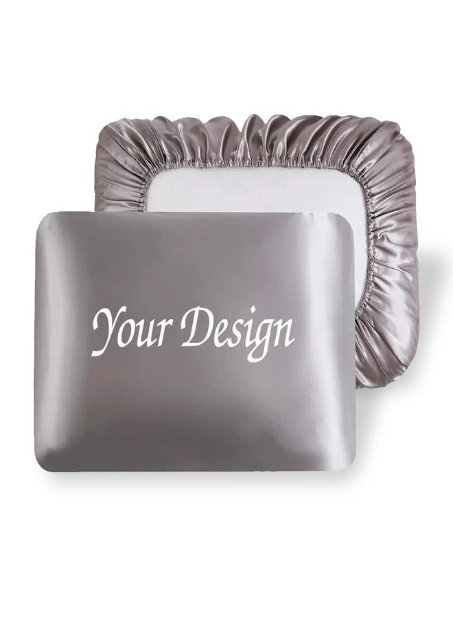 TornadoZ 2 Packs Silk Satin Pillowcases for Hair and Skin. Decorative Luxurious Travel Elastic Band Satin Pillowcase. No Zipper, Folded Soft Blank Pillow Covers. Perfect for Travel and DIY Sublimation - Grey - Image 4