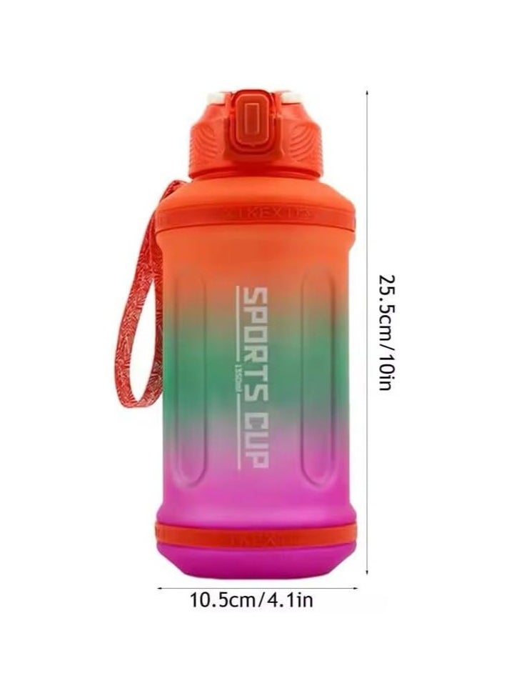 QSHOP Qshop 1350ml Sports Water Bottle, Half Gallon Motivational Water Bottle with Removable Straw and Removable Time Marker, BPA Free Leakproof Large Water Jug for Gym  - Image 5