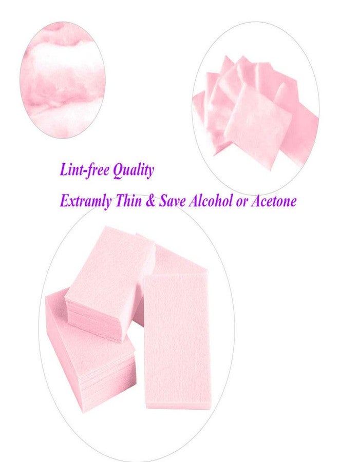 Aysekone 600 Pieces Pink Lint Free Nail Wipes Gel Polish Remover Cotton Pads for Manicure and Nail Art - Image 4