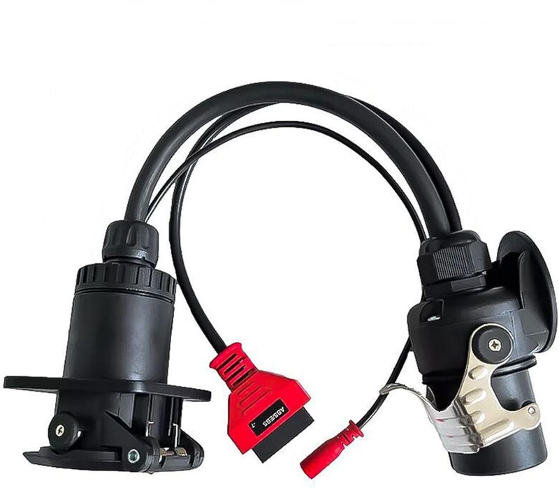 ISO 7638 7pin EBSABS Adapter Trailer and Truck Diagnostic Cable for Autocom Trailer Diagnostic for Texas for Bosch and for Knorr Bremse Heavy Duty OBD2 Truck Scanner Support KLine Can Can 5V