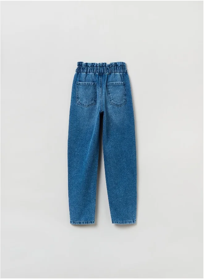 او في اس Paper bag jeans with pockets