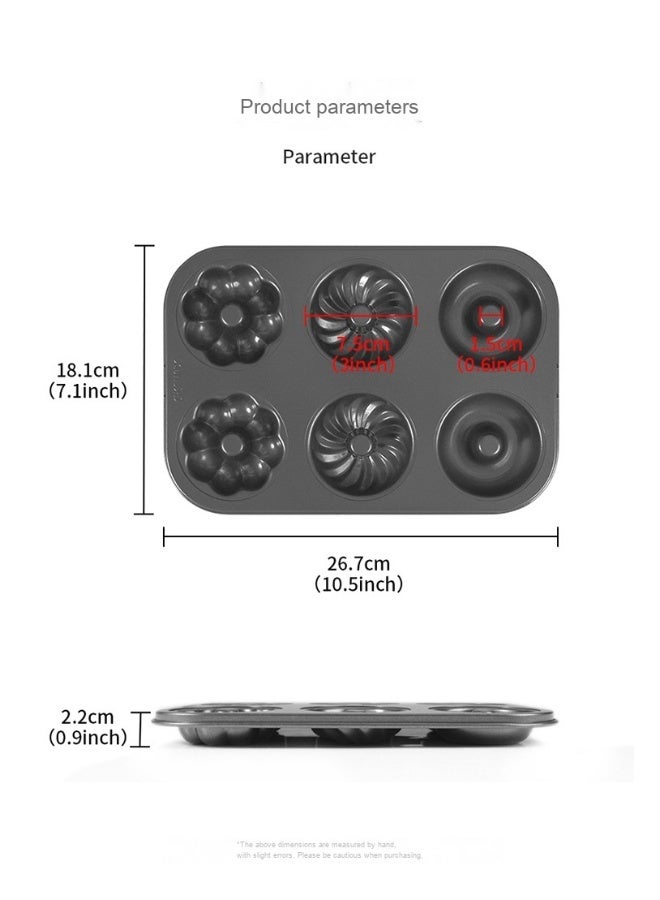 شيف ميد قالب خبز دونات غير لاصق على شكل 3 زهور بـ 6 تجاويف - Image 2