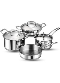 VINOD Vinod Classic Deluxe Stainless Steel Cookware Combo Set, 7Pcs  - Image 1