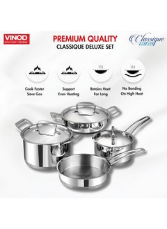 VINOD Vinod Classic Deluxe Stainless Steel Cookware Combo Set, 7Pcs  - Image 5