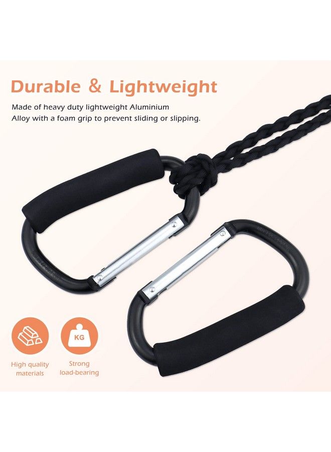 JIALEEY Grocery Bag Shopping Bag Holder Handle Carrier Tool Multi Purpose Snap Hook Stroller Hook Set Organizer Accessories With Soft Foam Grip For Hanging Pack Of 2 Black - Image 4