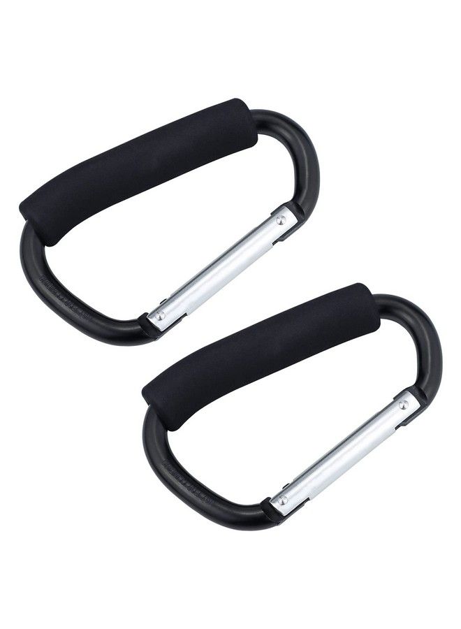 JIALEEY Grocery Bag Shopping Bag Holder Handle Carrier Tool Multi Purpose Snap Hook Stroller Hook Set Organizer Accessories With Soft Foam Grip For Hanging Pack Of 2 Black - Image 2