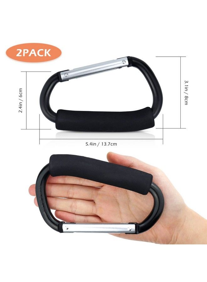 JIALEEY Grocery Bag Shopping Bag Holder Handle Carrier Tool Multi Purpose Snap Hook Stroller Hook Set Organizer Accessories With Soft Foam Grip For Hanging Pack Of 2 Black - Image 3