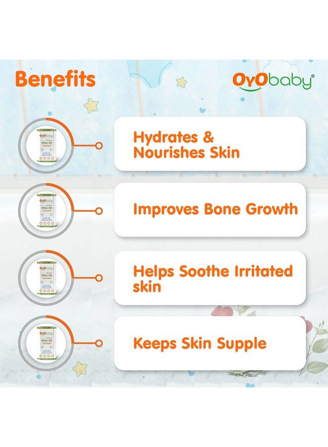 OYO BABY زيوت العناية بالطفل (زيت الزيتون 200 مل (عبوة من قطعتين)) - Image 4