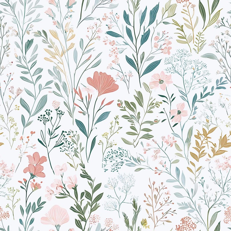 Froluya Floral Peel and Stick Wallpaper Boho Floral Contact Paper 16.9" x 118.1" Modern Wildflower Self Adhesive Wallpaper for Bathroom Flower Decorative Removable Wall Paper for Bedroom Cabinets - Image 1