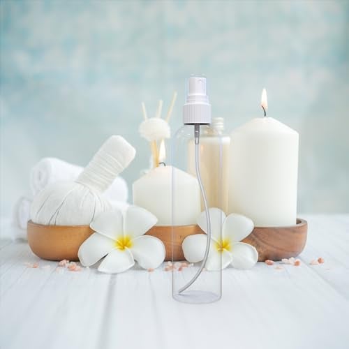 BRIGHTFROM Fine Mist Spray Bottles 8 OZ, Empty Refillable Containers - Essential Oils, Disinfectant Spray, Water 2 PACK (Clear, White Mist) - Image 3