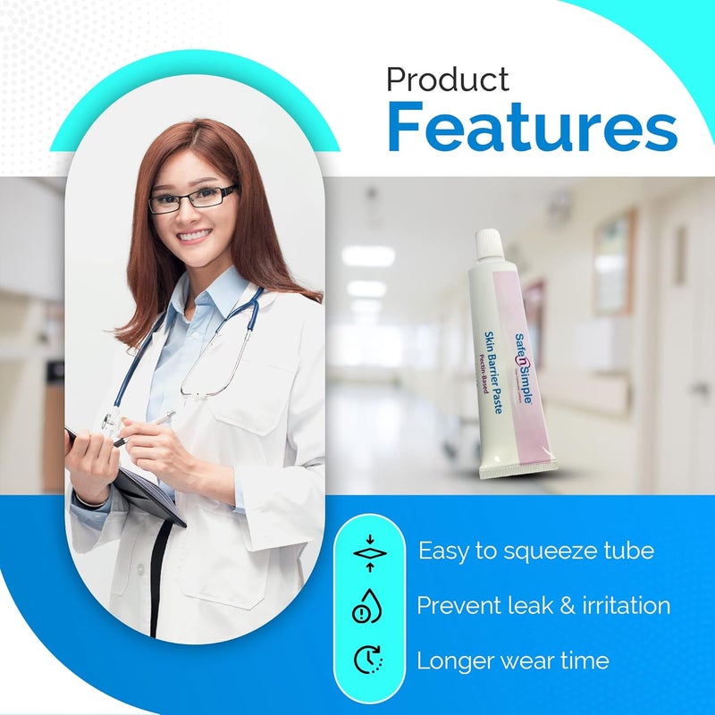 Safe n Simple Stoma Skin Barrier Paste - 2 oz - Protective Ostomy Supplies - Stoma Adhesive Skin Protectant Paste - Ostomy Skin Barrier, Classic Formula Pectin Based - Image 3