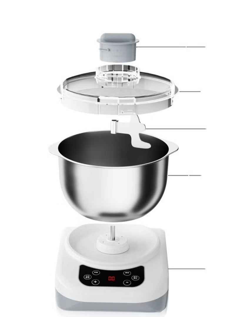 9L Stainless Steel Dough Flour Mixer, Electric Dough Maker with Ferment Function, Large Capacity Automatic Kneading Machine, Thermostatic Fermentation, Intelligent Timer, Stand Mixer for Home Baking  - Image 4